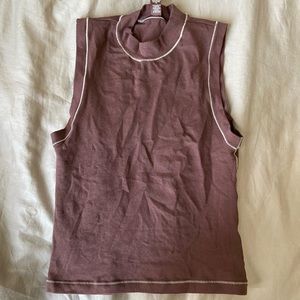 Skims Cotton Jersey Mock Neck Tank